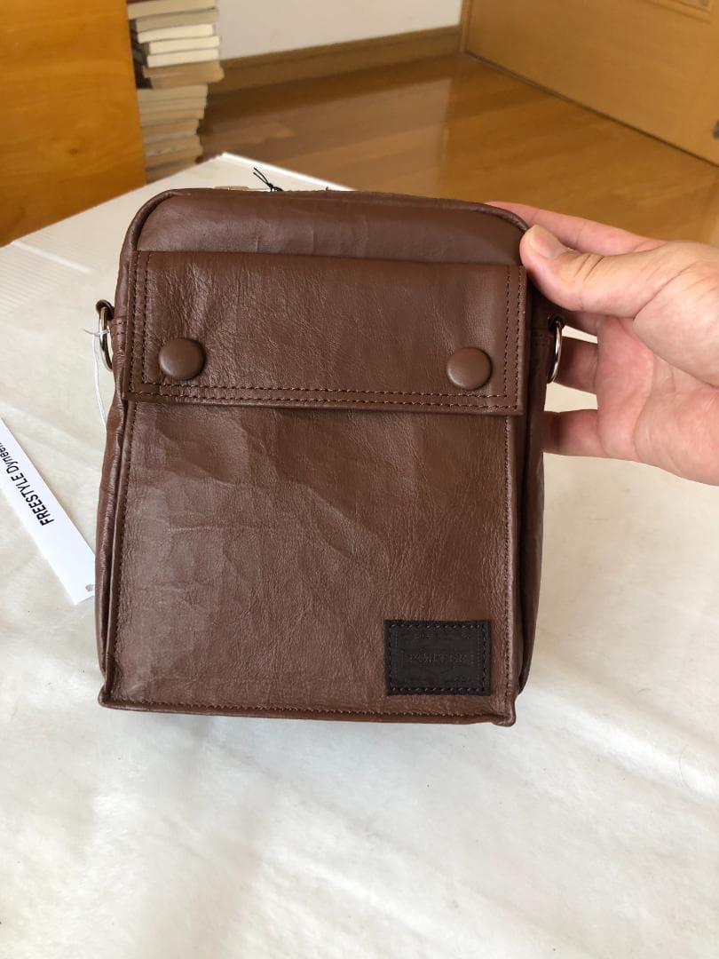 ほぼ新品 ポーター フリースタイル ダイニーマレザー ショルダー バッグ ポーチ