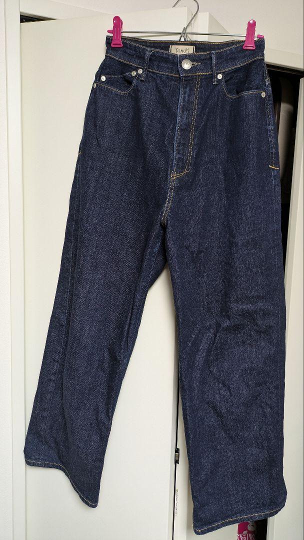 美品　YANUK JOAN 　ルーズストレート　ウォッシュインディゴ　25