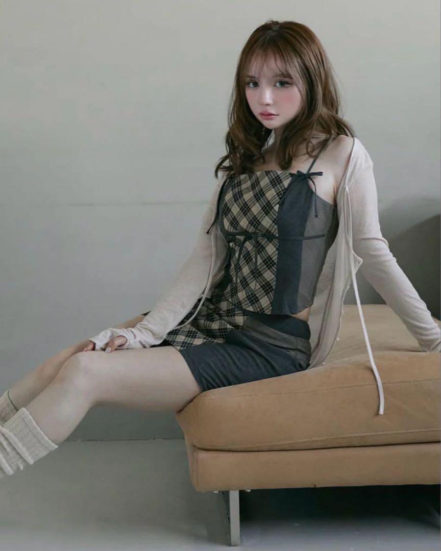新品タグ付き　andmary Monica check set up