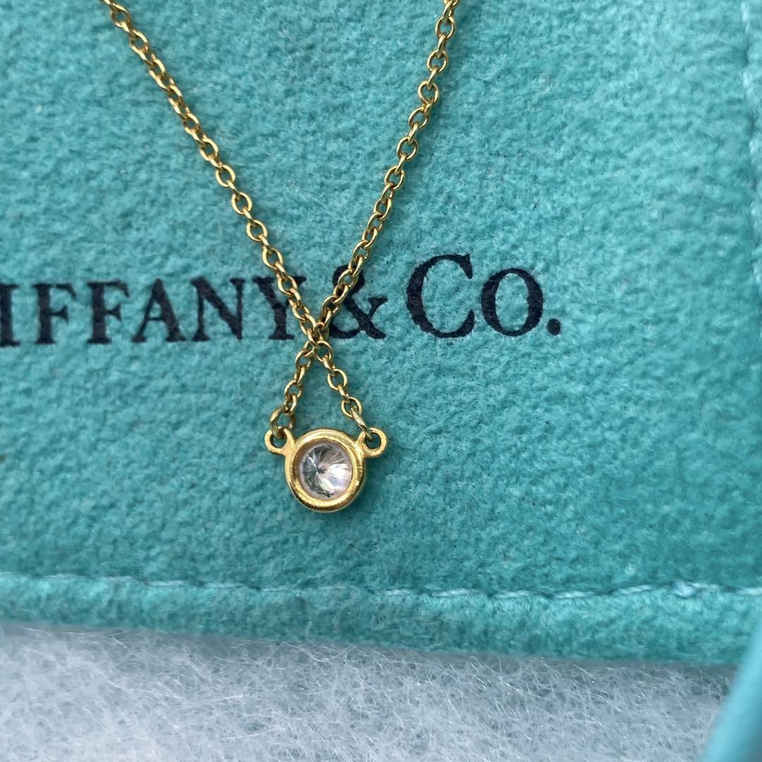 最終値下げ！　箱✨ ティファニー ネックレス バイザヤード yg 約0.18ct