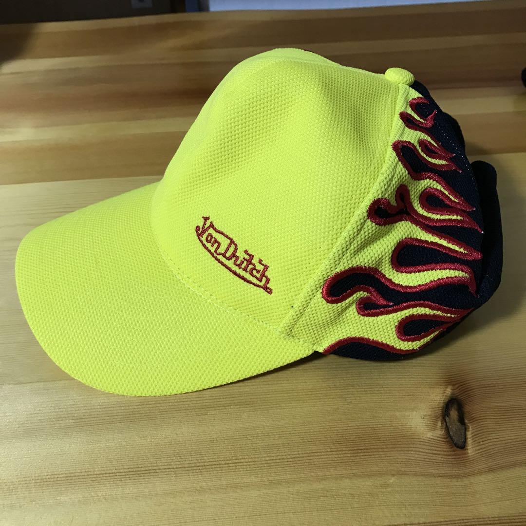 ☆古着 Vondutch ボンタッチ メッシュキャップ ファイヤーカラー