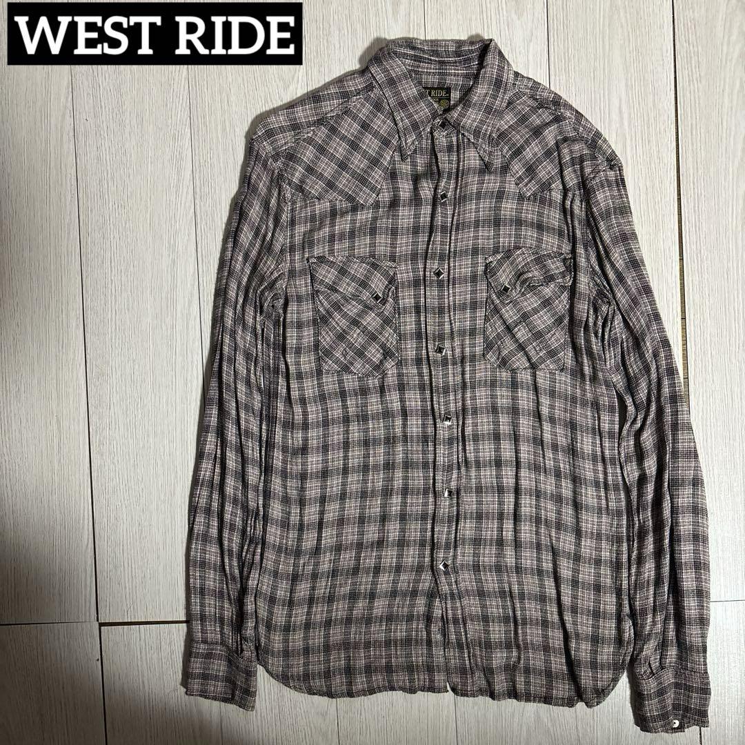 WEST RIDE Cycle Togsチェック柄ウエスタンレーヨン長袖シャツ
