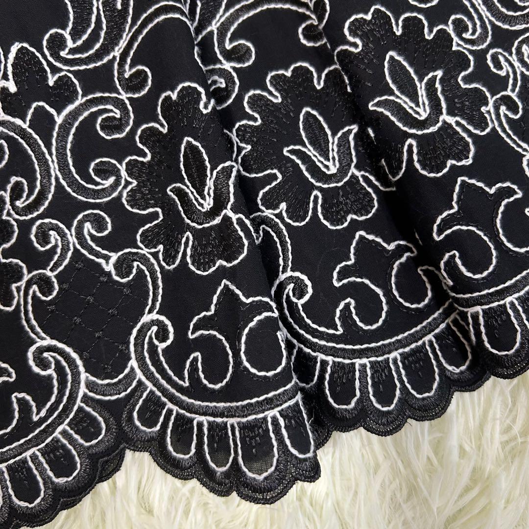 【美品】ROSSA インポートロッサ 刺繍 ニット 花柄 スカート セットアップ 美品】ROSSA インポートロッサ 刺繍 ニット 花柄 スカート