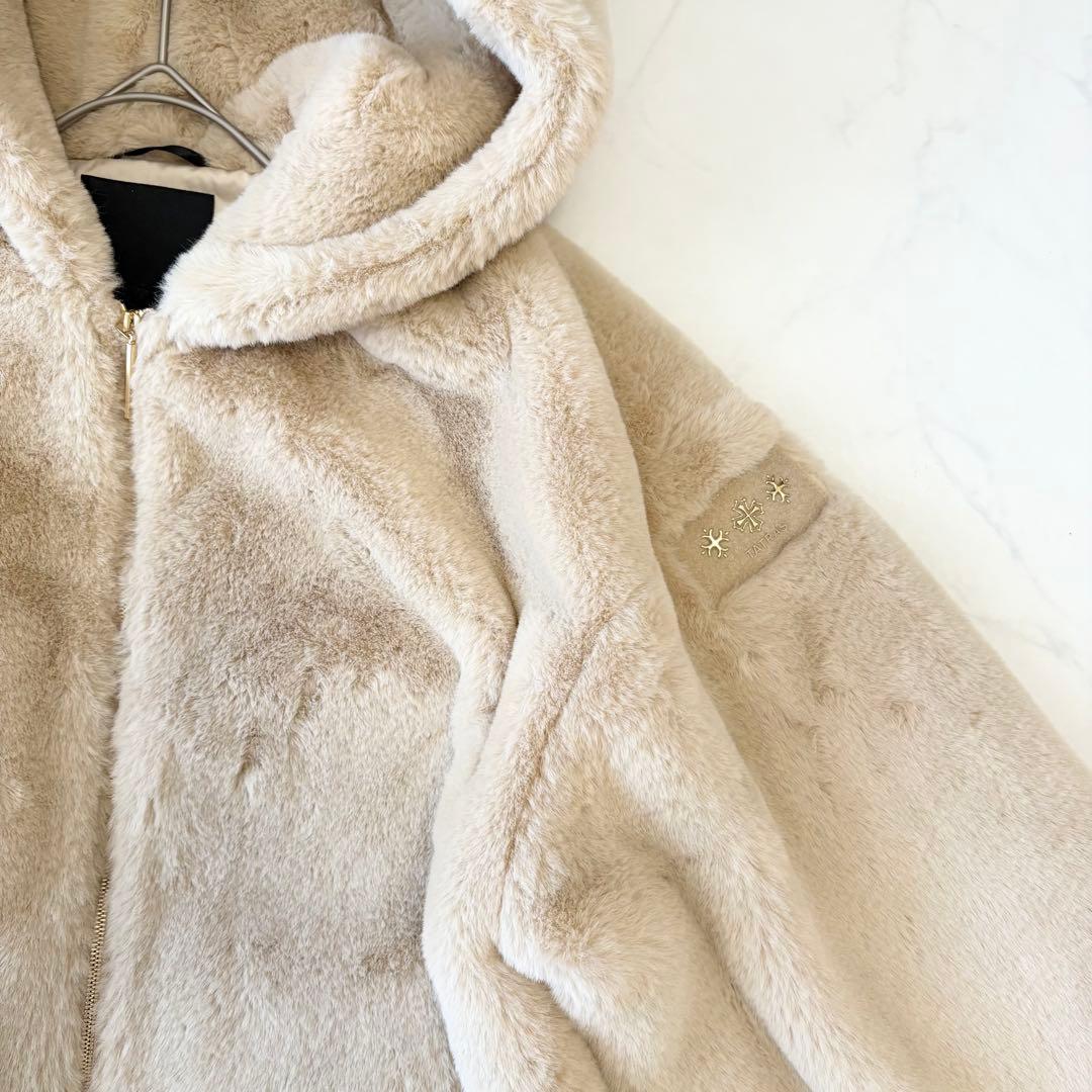 TATRAS ユモラ YUMOLA ファー ブルゾン ベージュ フード ✨極美品 TATRAS ユモラ YUMOLA ファー ブルゾン ベージュ フード ✨極美品