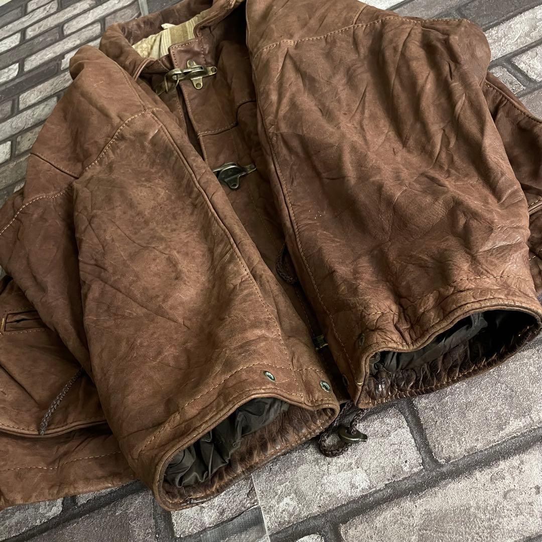 80- vintage fireman leather short brown 80- vintage fireman leather short brown