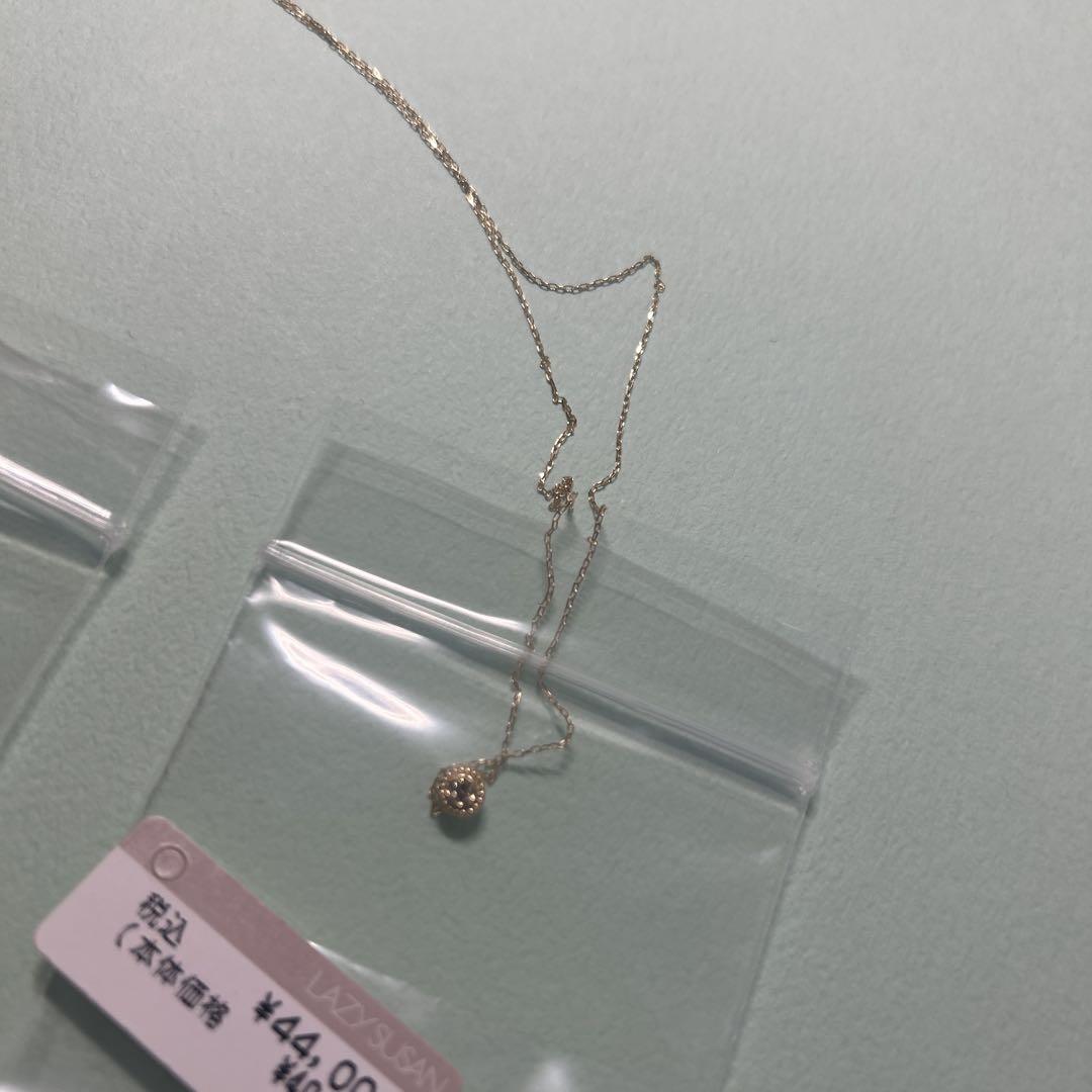 【限定販売】 レイジースーザン K18YG 0.02カラット ダイヤモンドネックレス アクセサリー