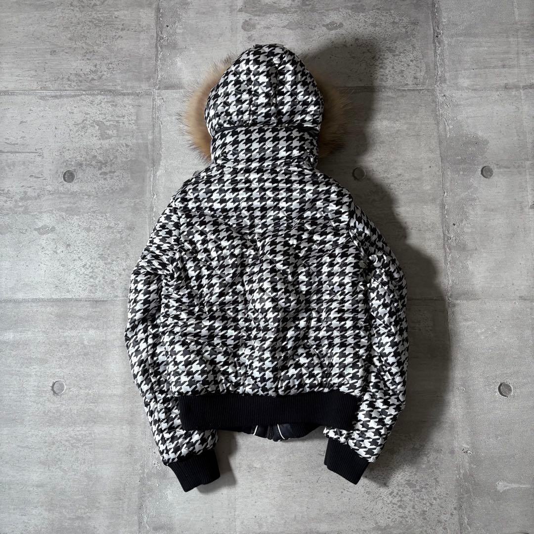 00s ファーダウンジャケット リバーシブル 平成ギャル 千鳥格子 短丈 y2k 00s ファーダウンジャケット リバーシブル 平成ギャル 千鳥格子 短丈 y2k