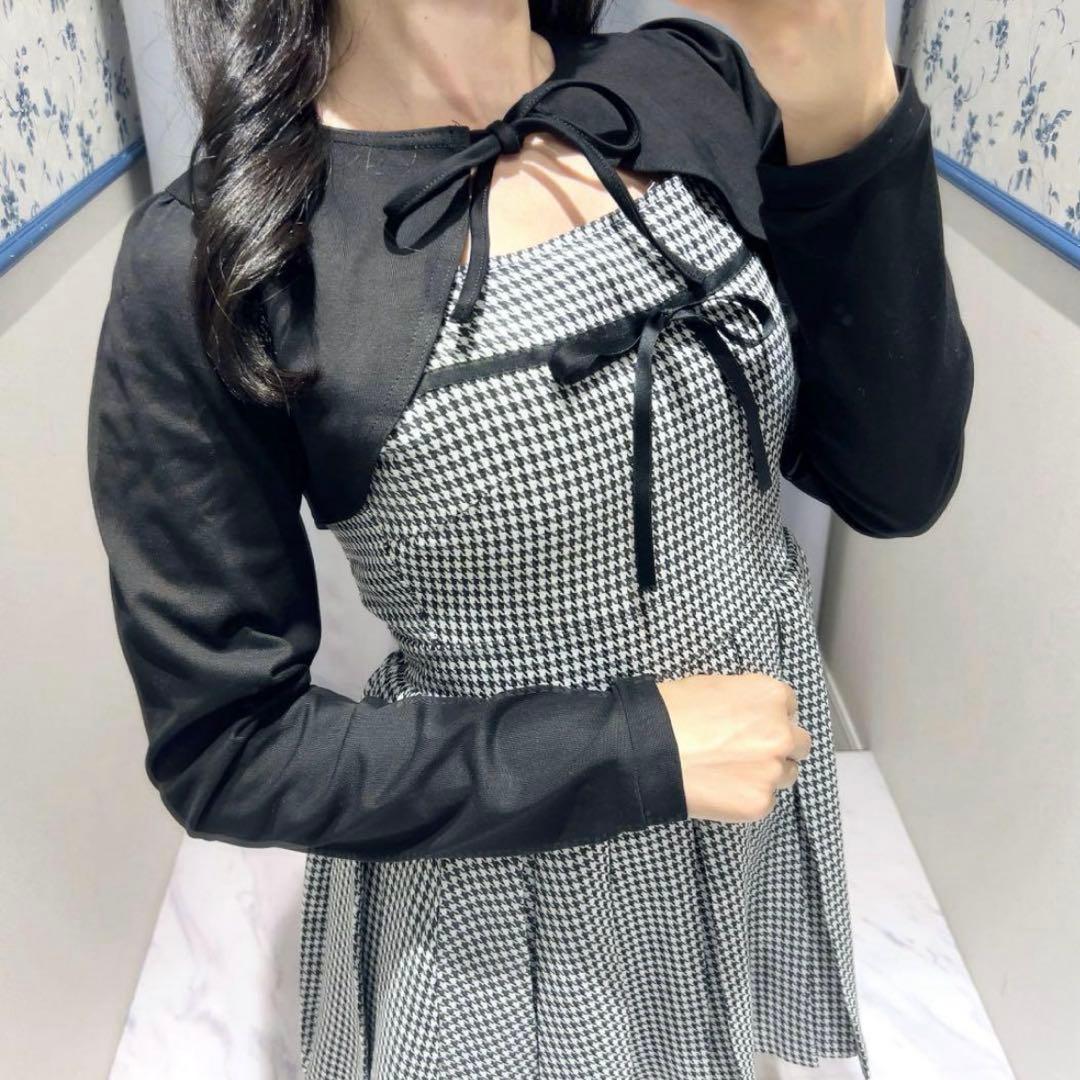 evelyn エブリン　プリーツセットOP 千鳥柄