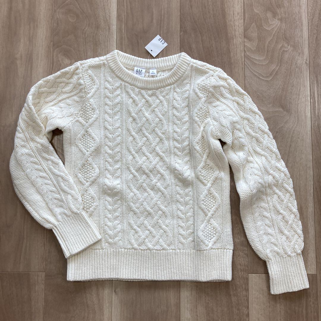 GAP KIDS ケーブルニットセーター 白 130 M - メルカリ