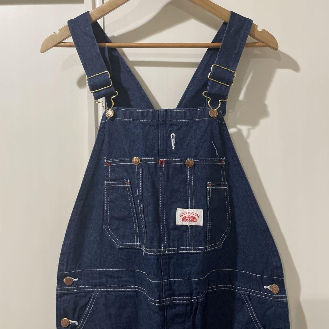 80s90s ラウンドハウス オーバーオール 38×32 ワンウォッシュ