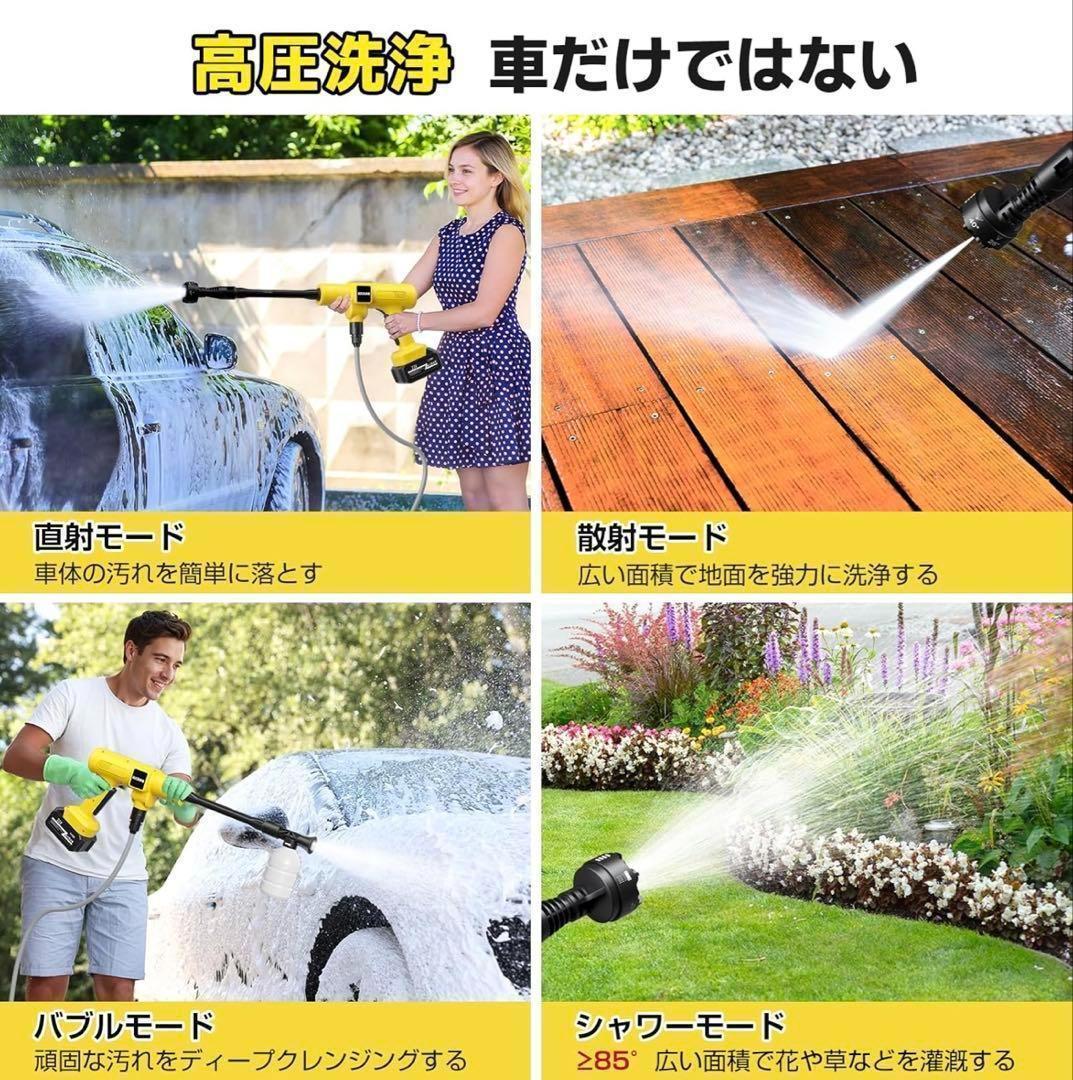 高圧洗浄機 コードレス PSE認証 バッテリー式 洗車機 20000mAh