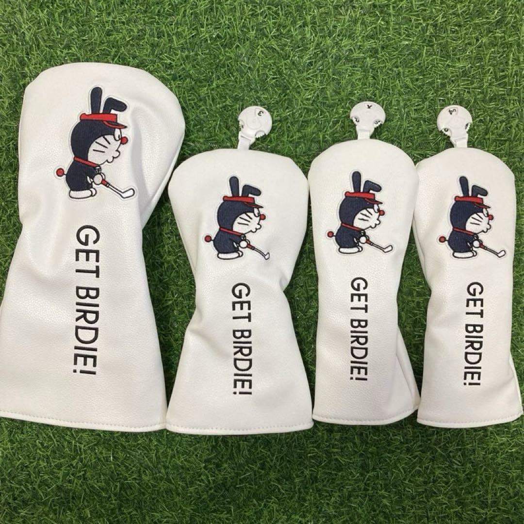 新品 4点セット ドラえもん ゴルフクラブヘッドカバー