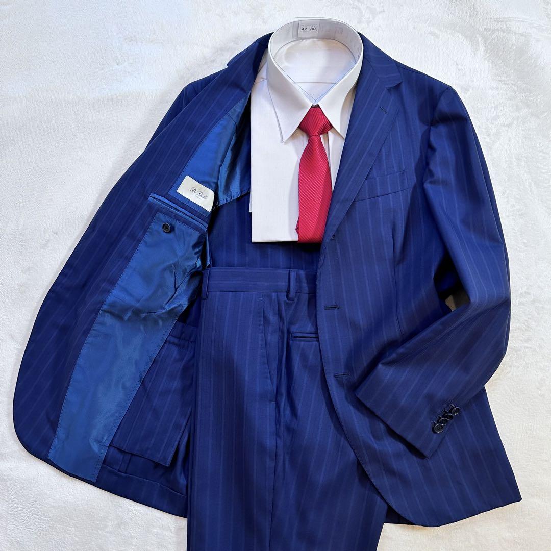 極美品✨ De Petrillo デペトリロ スーツ ネイビー ストライプ 48