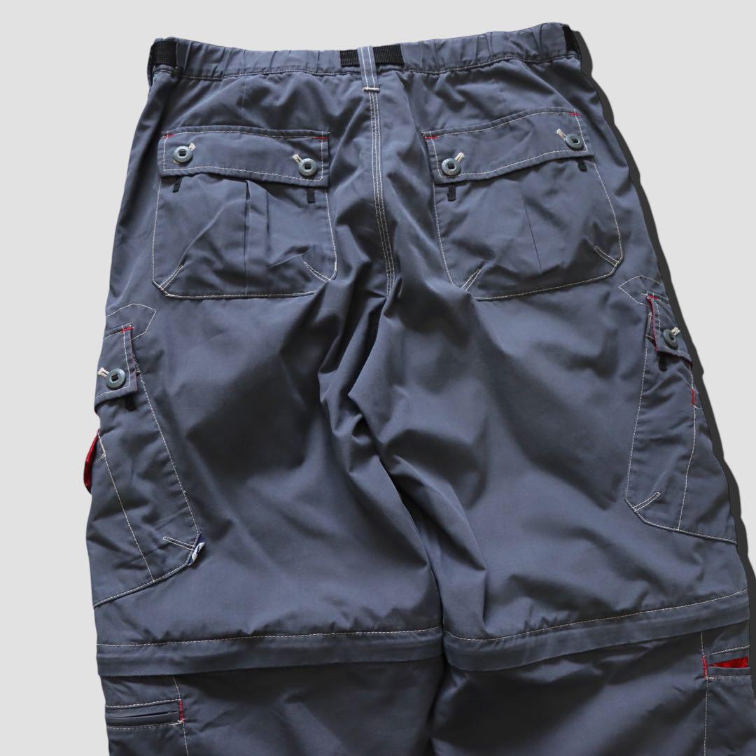 パンツ Y2K archive gray tech wide cargo pants