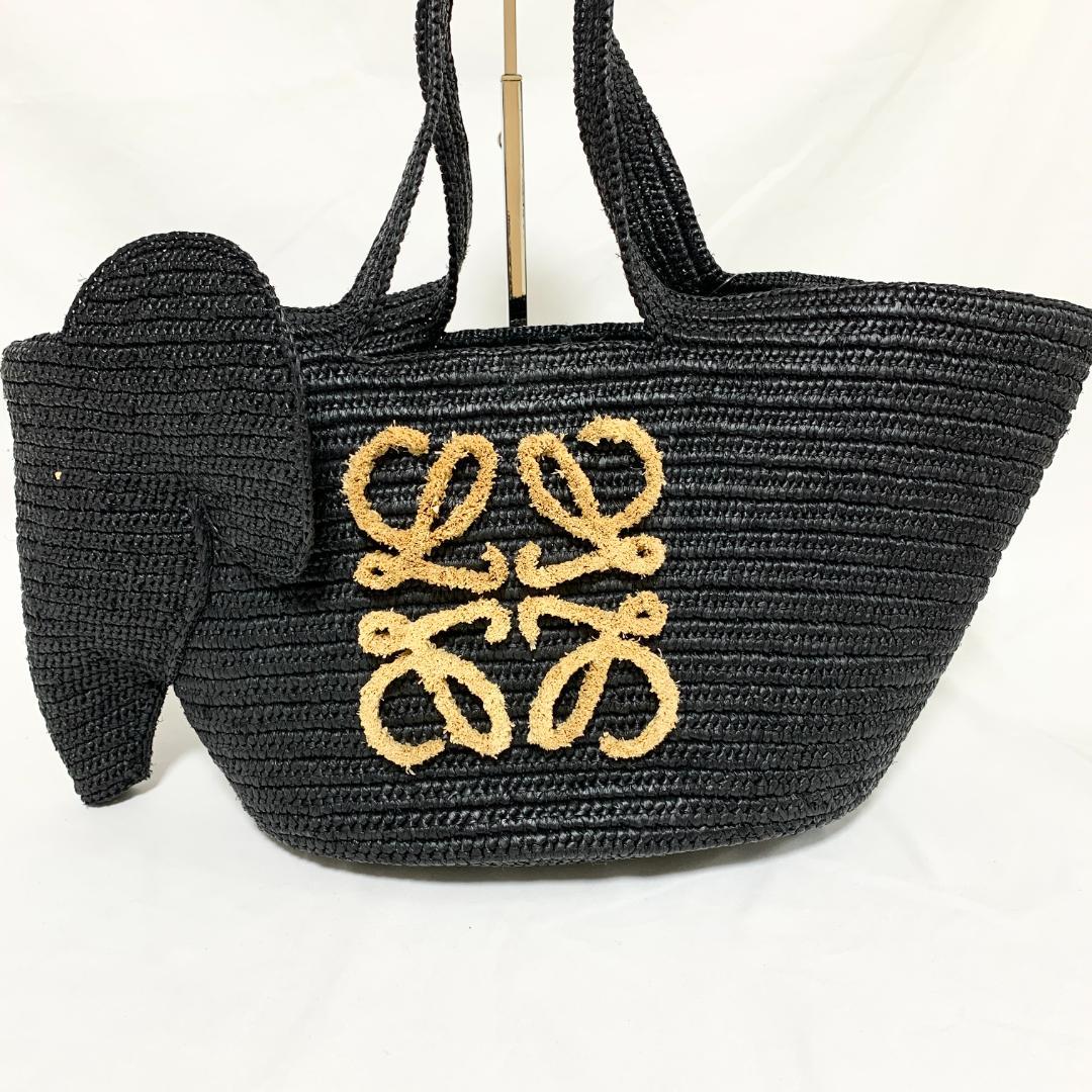 福袋 極美品 ロエベ ラフィア トート カゴバッグ エレファント バッグ