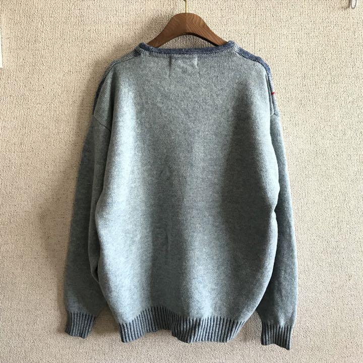 古着ウール100%ヴィンテージたけしニットアーガイルクルーネック