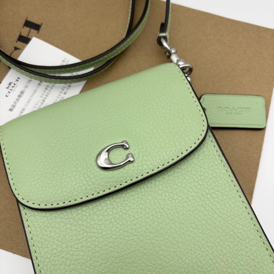 【COACH☆新品】フォーン クロスボディ！ペール ピスタチオ！スマホショルダー