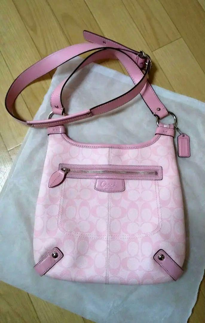 値下げ【美品】COACH コーチ ピンクショルダーバッグ