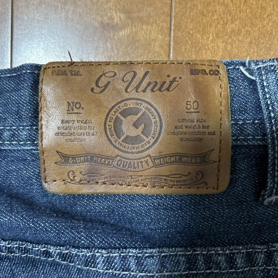 g Unit ダメージ加工極太ストレートジーンズ