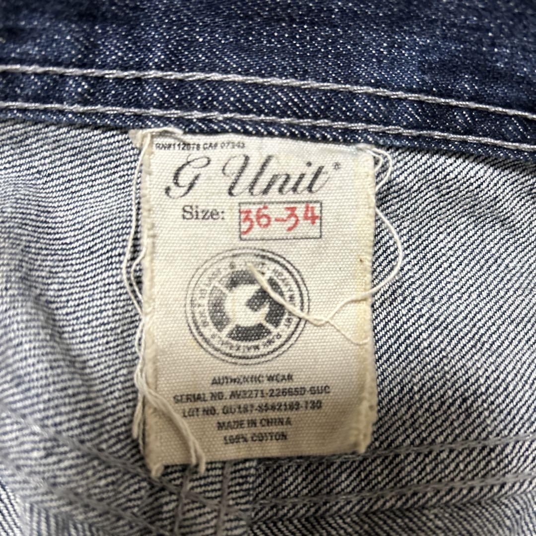 g Unit ダメージ加工極太ストレートジーンズ