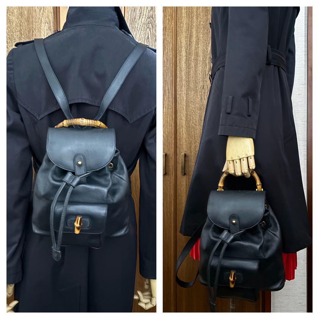 極 美品 付属品あり GUCCI オールド グッチ バンブー 2way