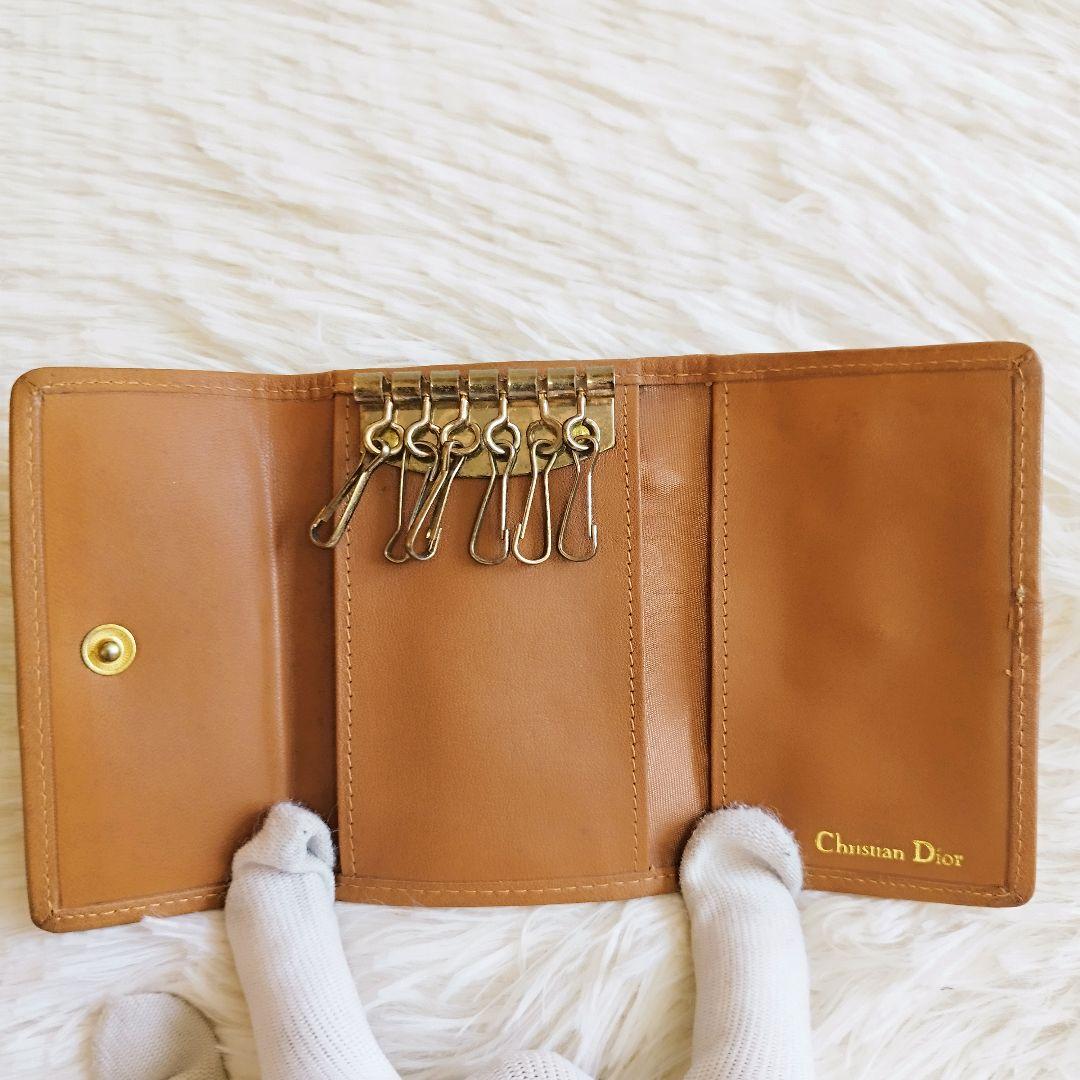 Christian Dior 6連キーケース グレー系 レザー キーホルダー