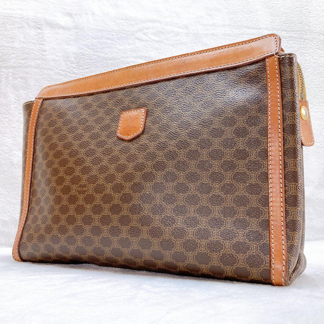 極美品✨　セリーヌ　サングラス　馬車　マカダム　トリオンフ　762 CELINE マカダム 馬車金具 ハンドバッグ ショルダー ブラック