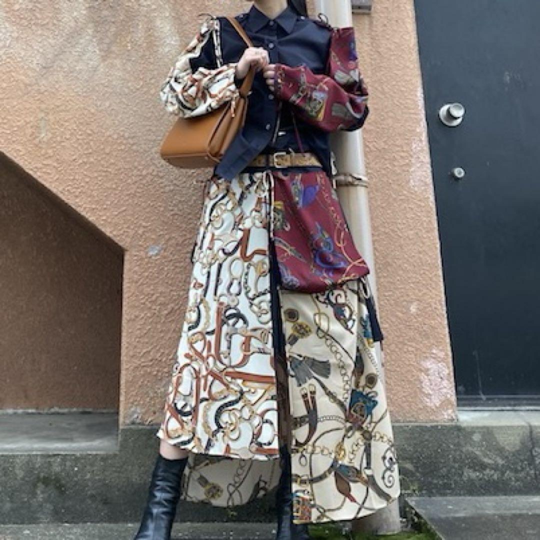 rokh ロク スカーフ ミックスシャツ ブラウス 36サイズ 美品