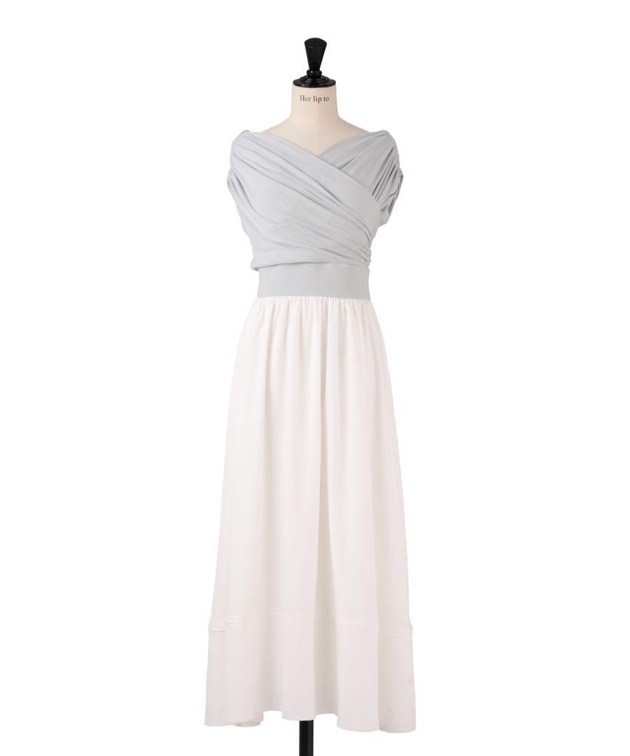ワンピース Her lip to Gathered Bicolor Dress
