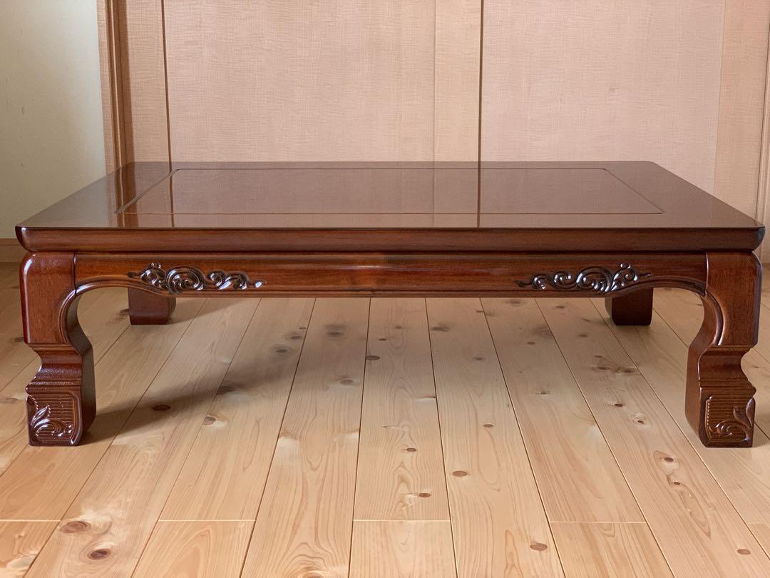 新古品 テーブル|座卓|欅材|