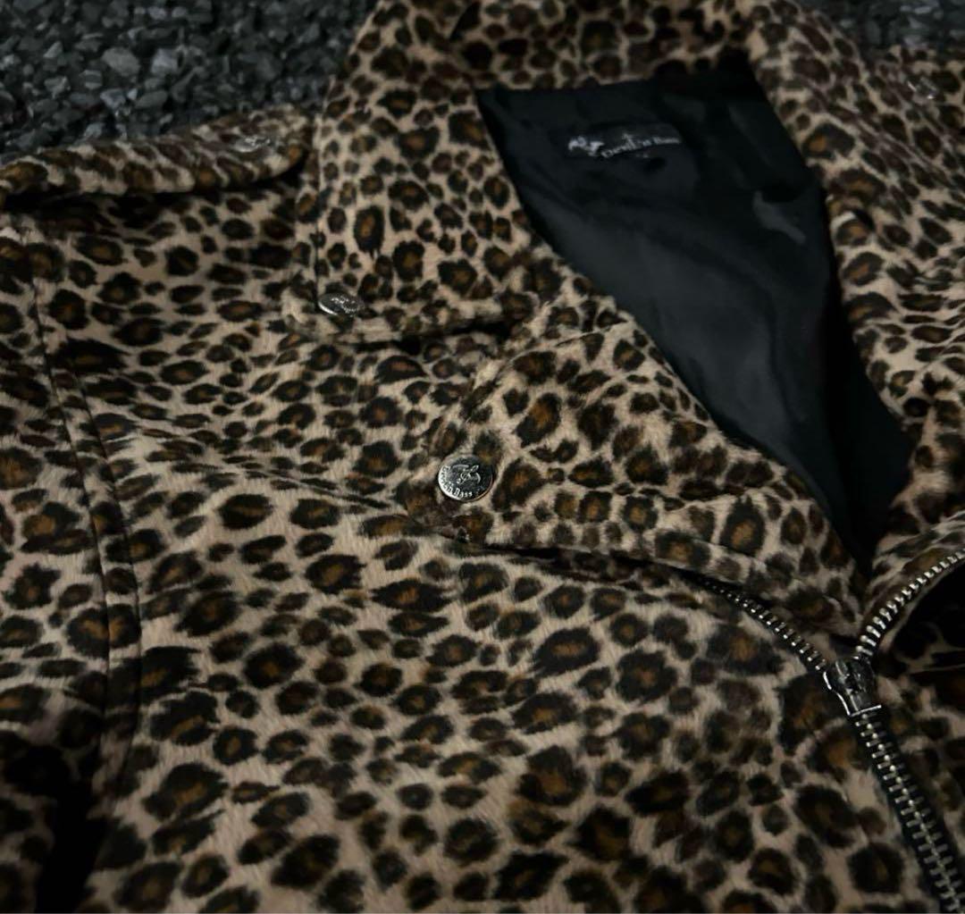 00s archive leopard fur riders jacket - メルカリ