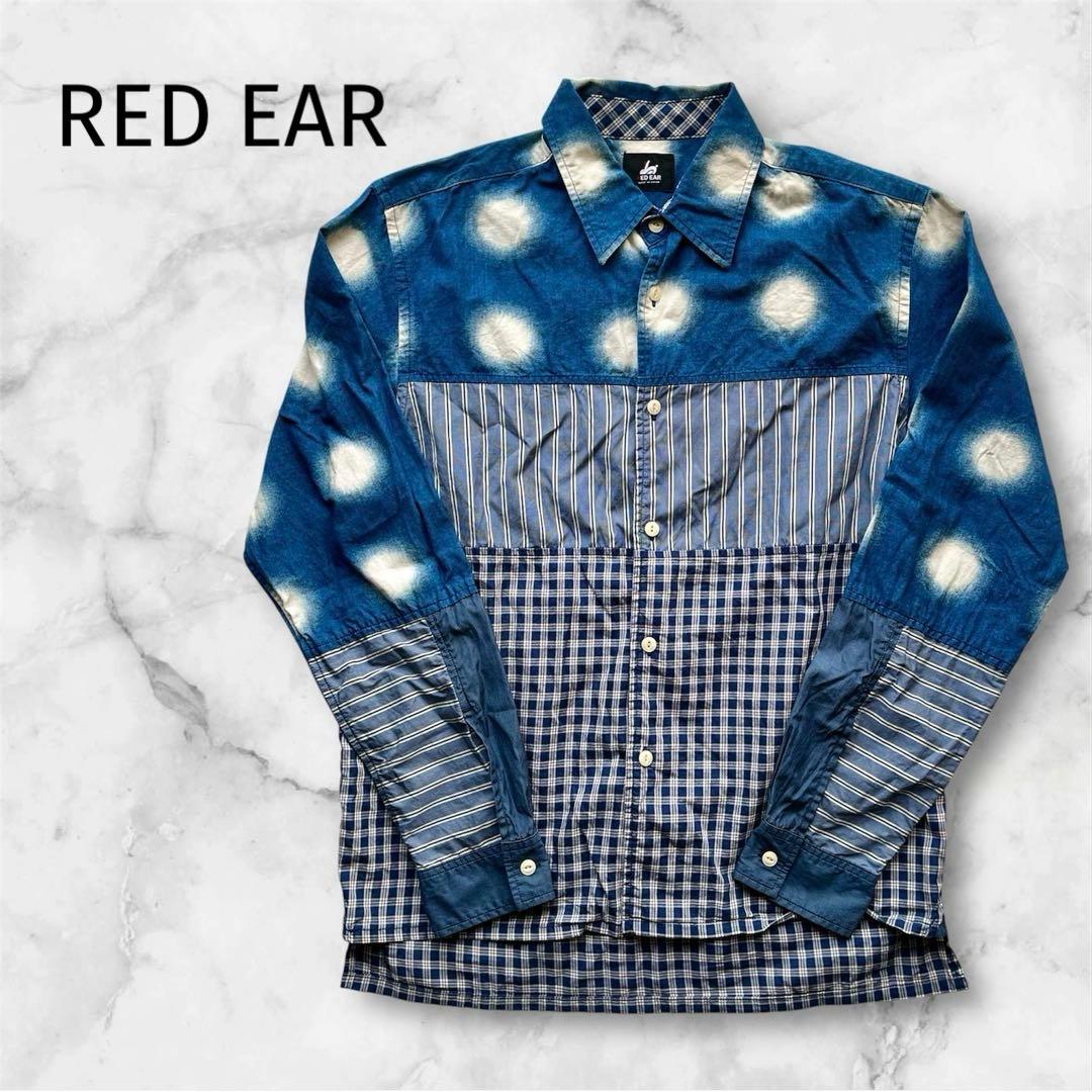 RED EAR ポールスミス インディゴ染め 切替長袖シャツ M ポールスミス