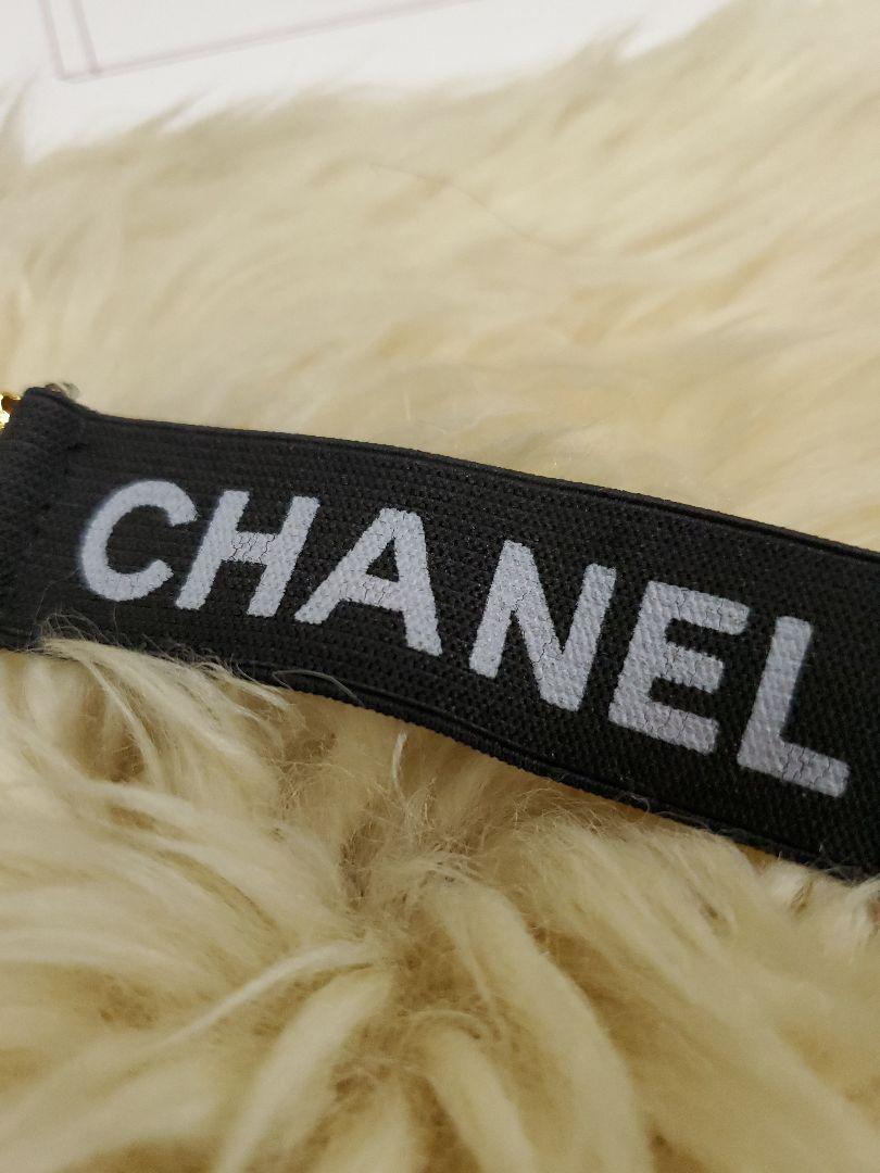 CHANEL ロゴ ブラックナイロンストラップ