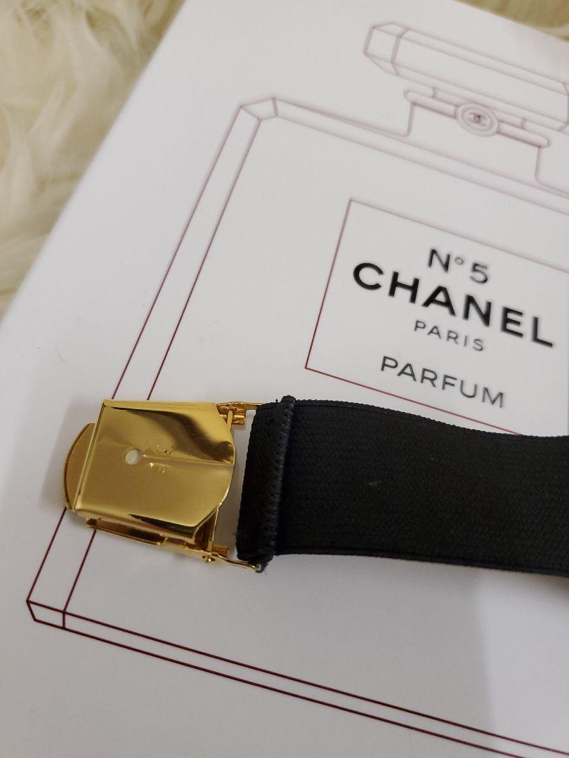 CHANEL ロゴ ブラックナイロンストラップ