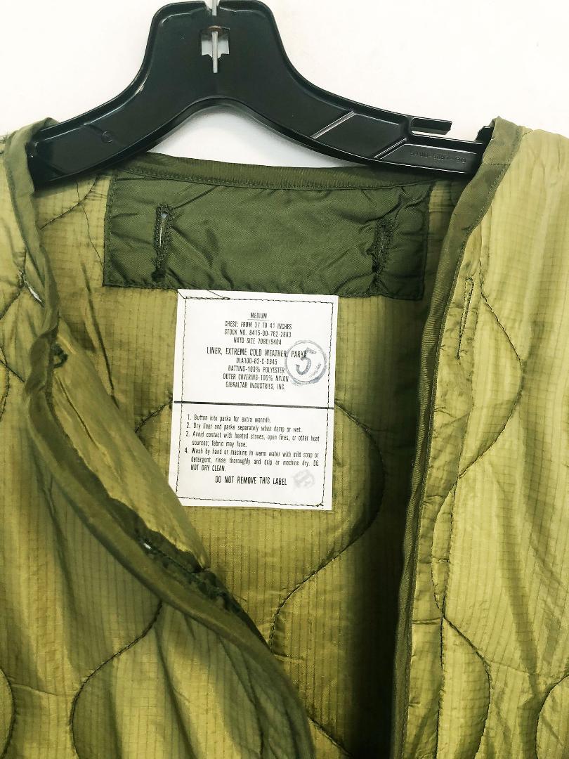 新品 M65フィッシュテールパーカー用キルティングライナー M デッドストック