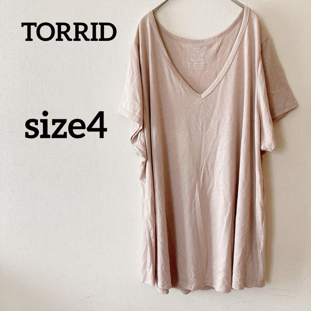 TORRID 【4】Vネック半袖チュニック 大きいサイズ ゆったり