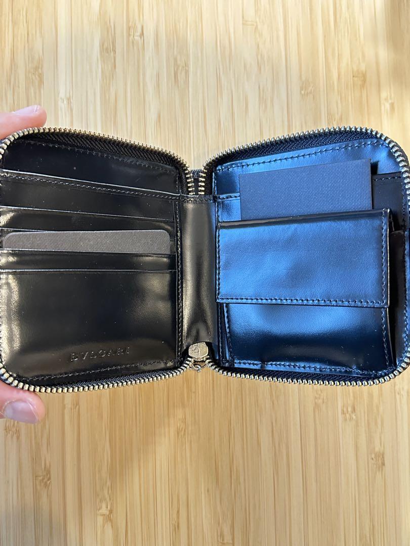 Bvlgari ブラックレザー折り財布 BVLGARI ブラックレザー 二つ折り財布 - メルカリ