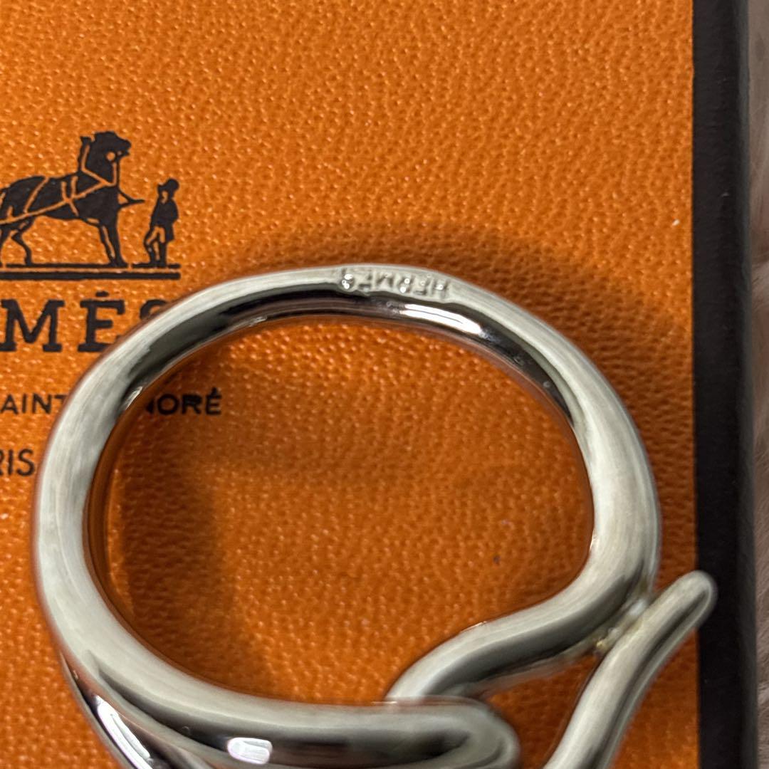 HERMES シルバー スカーフリング　箱付き