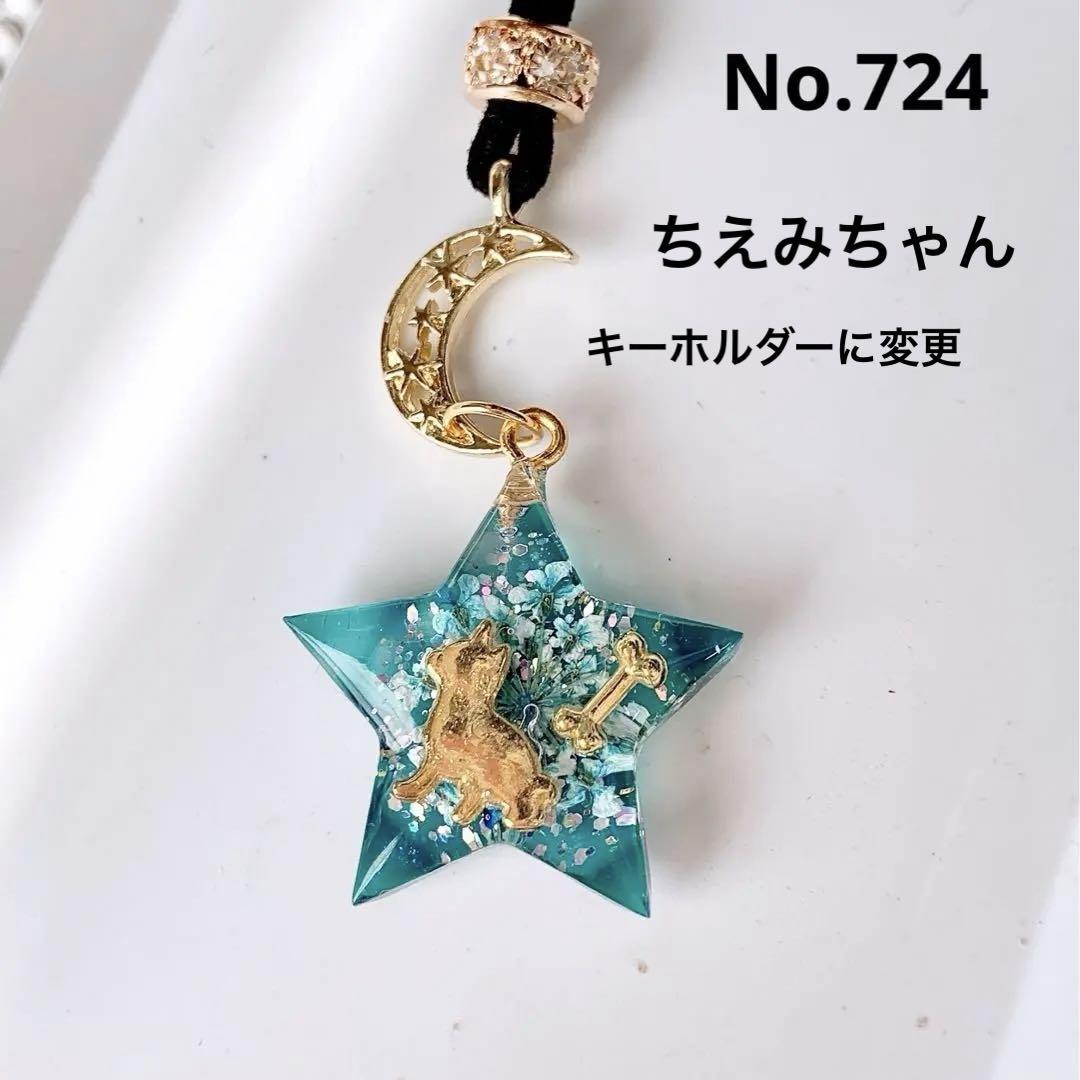 No.724★ハンドメイド★ワンコスター★フラワーレジンネックレスはーたんのお店ネックレス