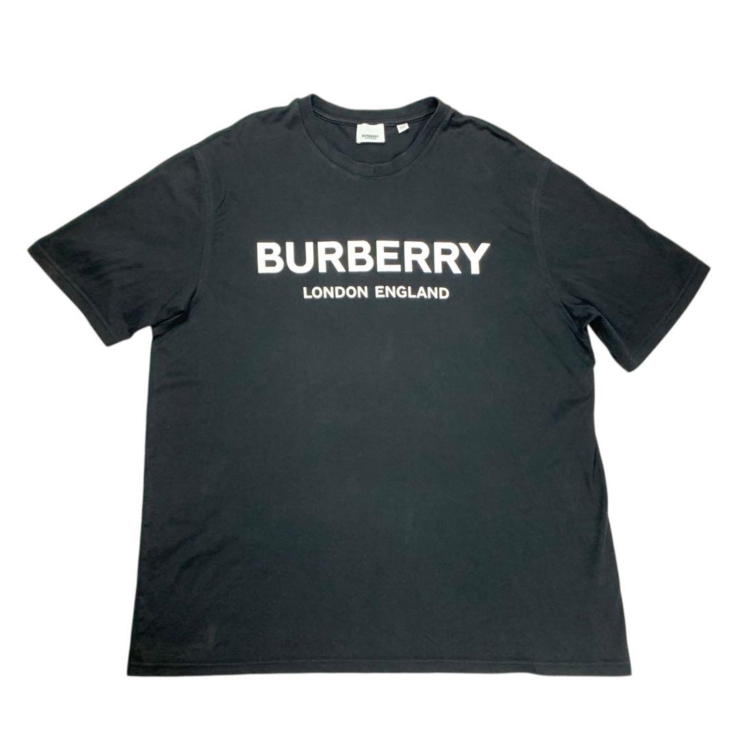 【BURBERRY】バーバリー　センターロゴTシャツ　2XL 黒