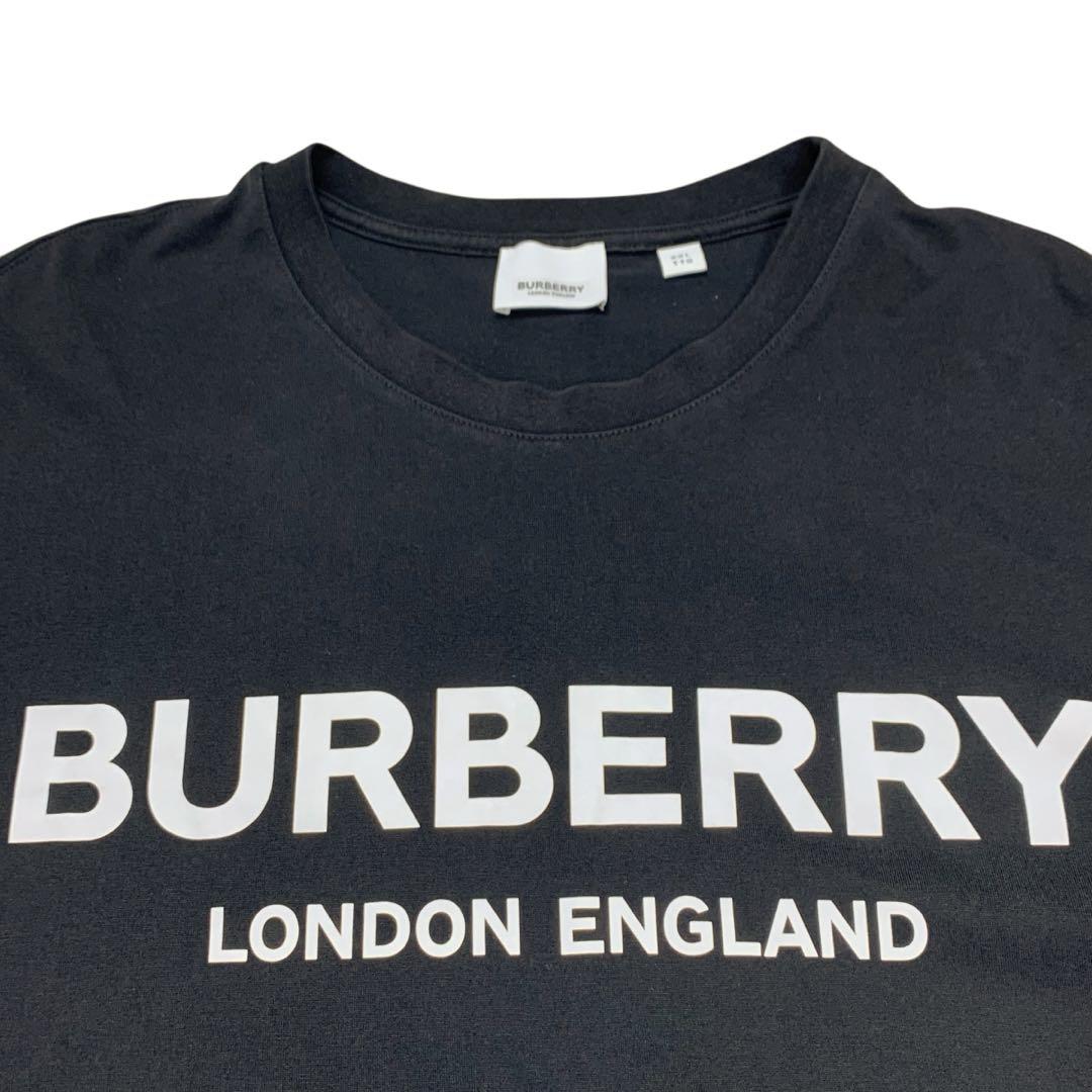 【BURBERRY】バーバリー　センターロゴTシャツ　2XL 黒