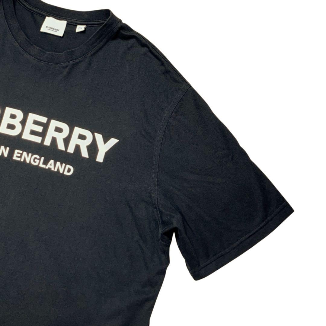 【BURBERRY】バーバリー　センターロゴTシャツ　2XL 黒