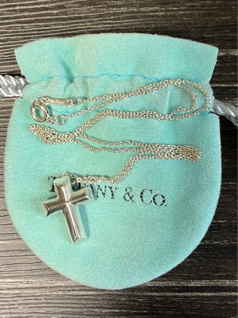 柔らかい 美品!ティファニー テンダーハートクロスネックレス Tiffany