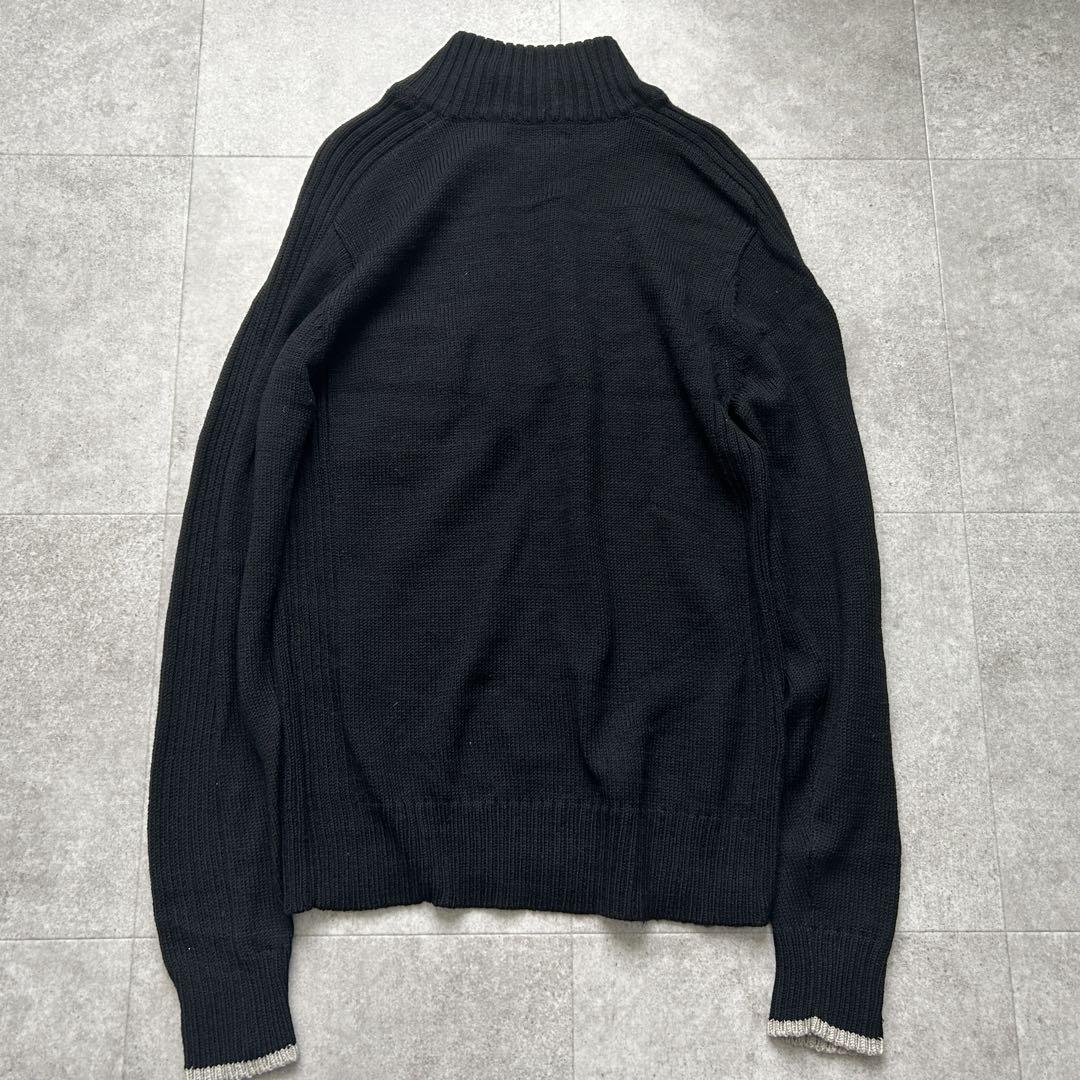 送料無料 いつまで 23区HOMME ハーフジップニット 46 ブラック セーター トップス
