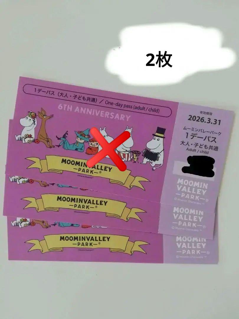 ムーミンバレーパーク 1日パス 6周年記念　 3枚
