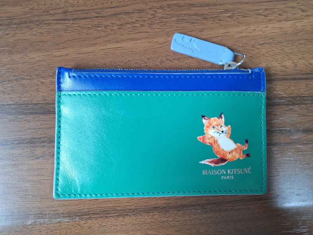 maison kitsune メゾンキツネ カードケース カードホルダー 青 緑