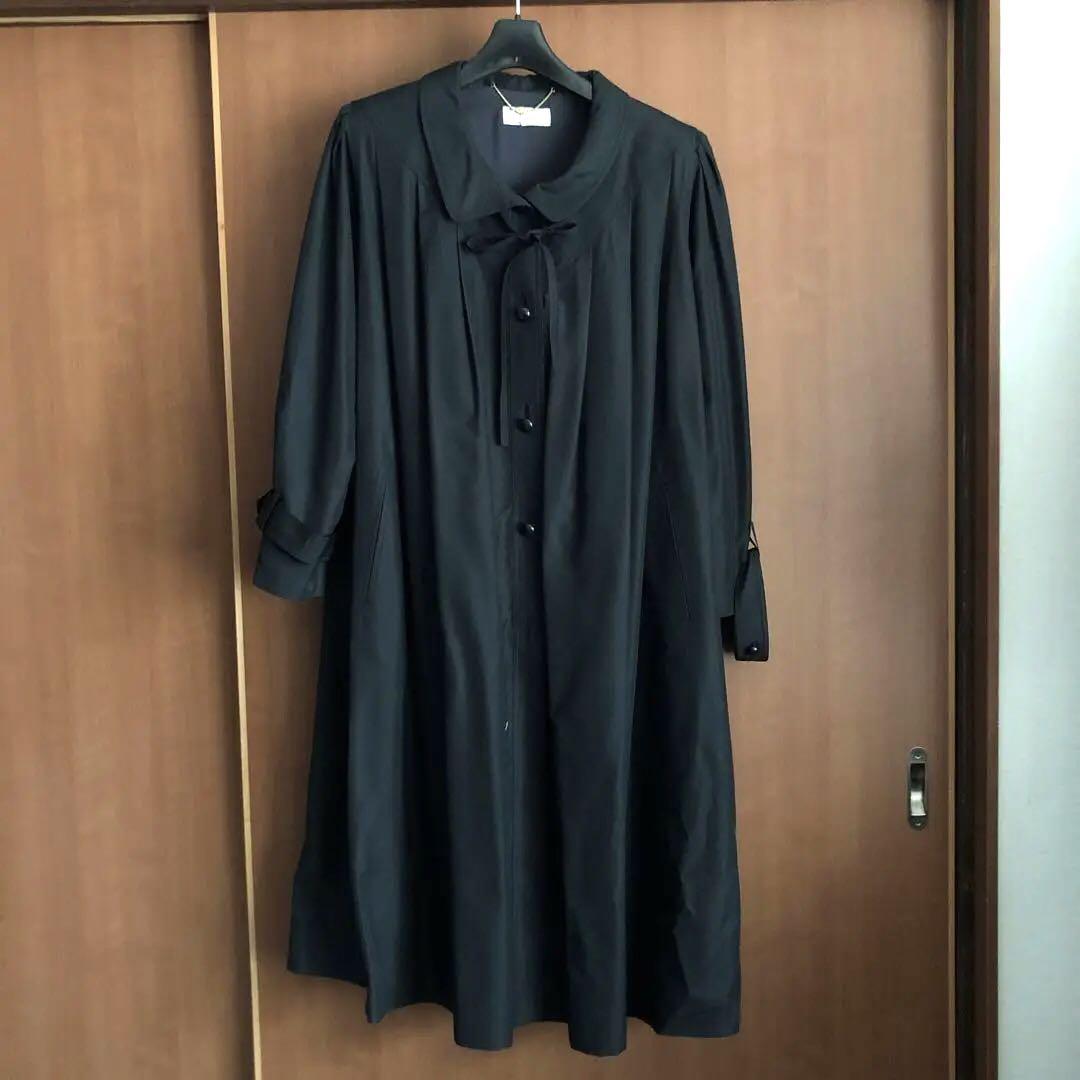 美品☆Leilian レリアン　シルク100% トレンチコート　黒