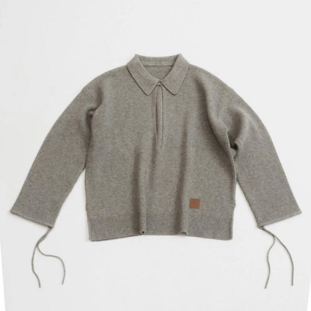 【新品】knuth marf slit neck loose knit グレー