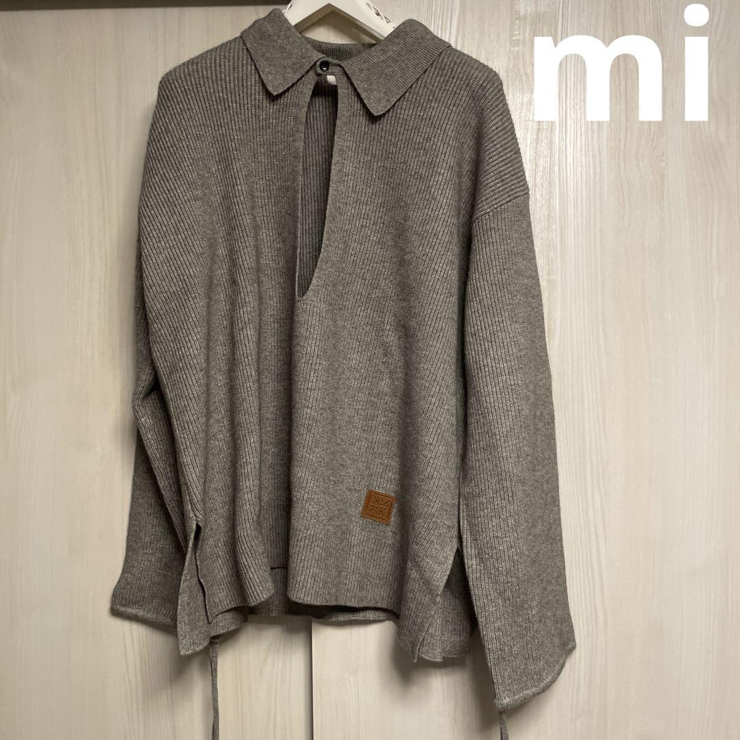 【新品】knuth marf slit neck loose knit グレー