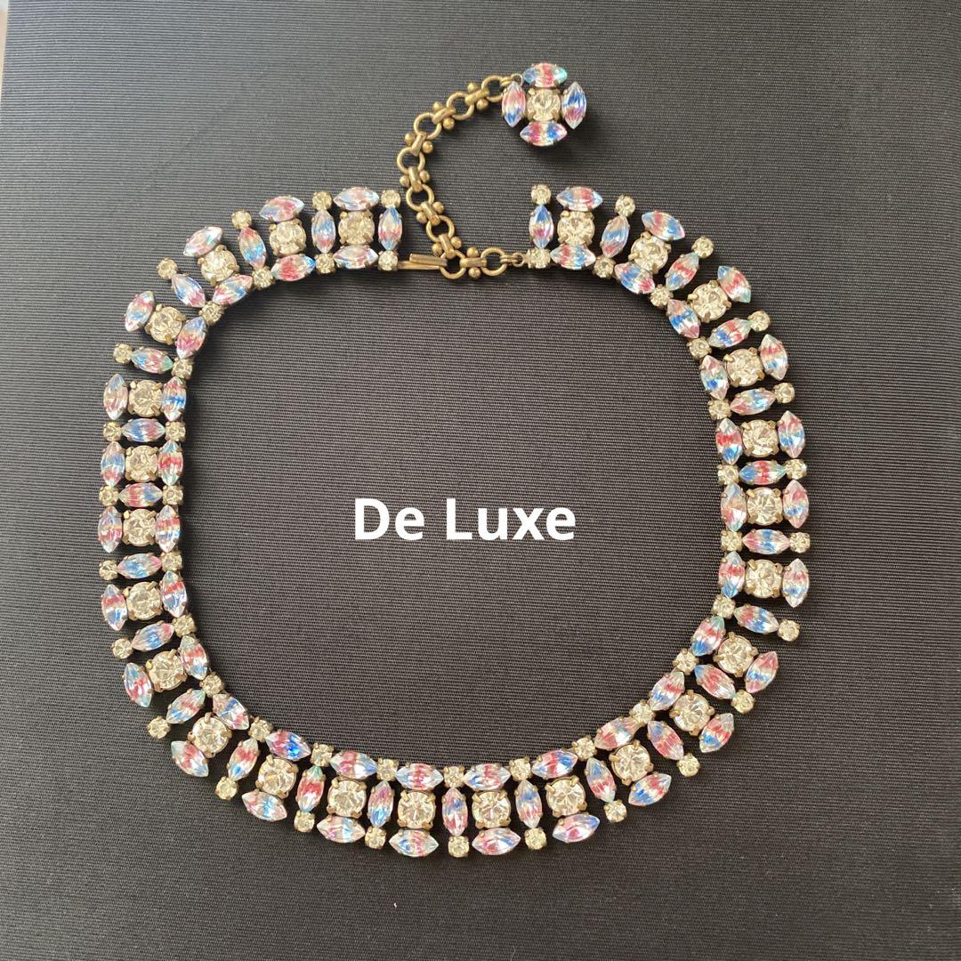 De Luxe　ヴィンテージ　ネックレス　ガラス